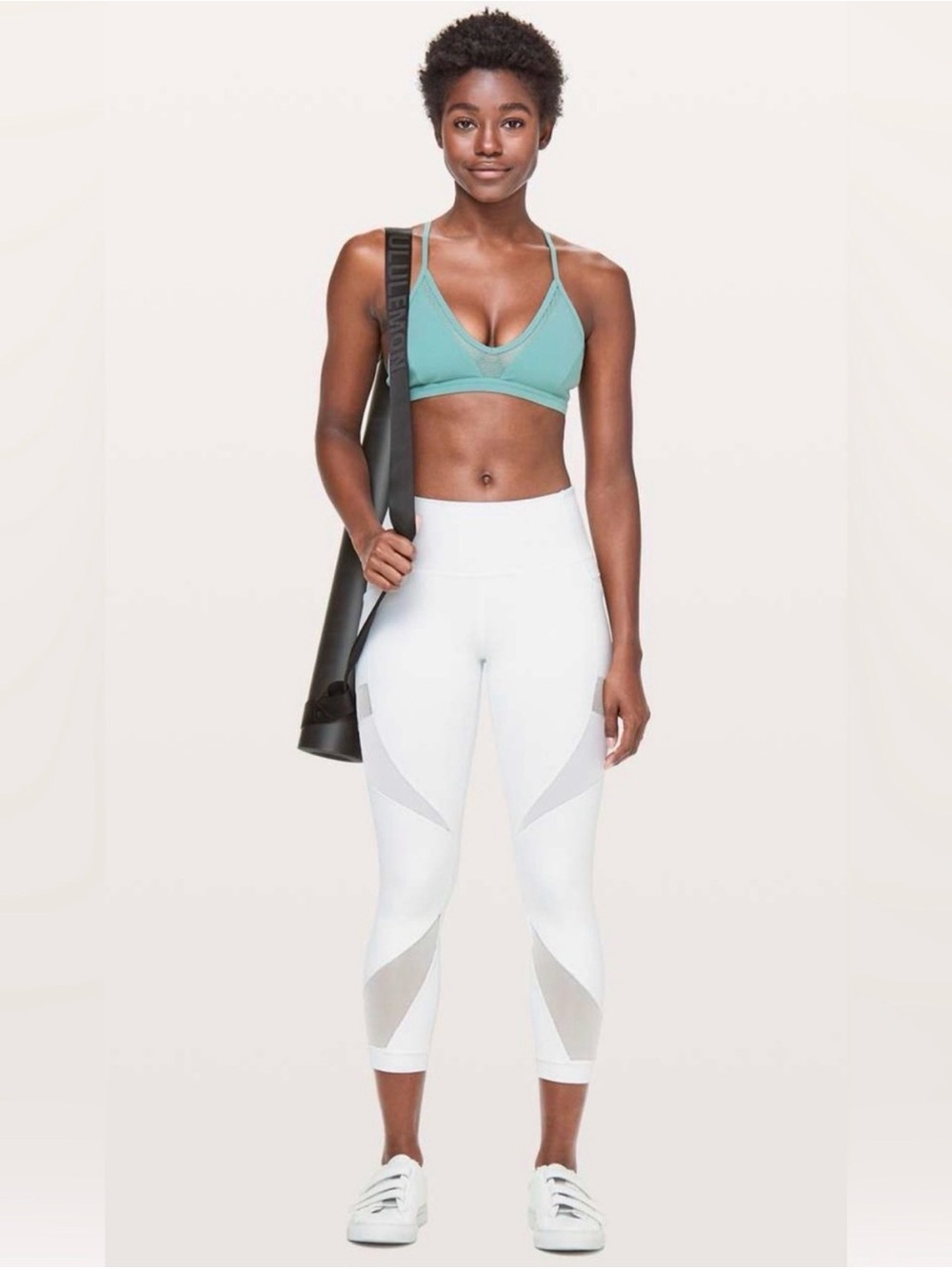 Lululemon Mesh in Motion High Rise Crop 23” White Size 8
